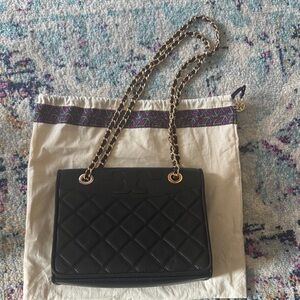 Black Tory Burch leather adjustable crossbody or shoulder bag